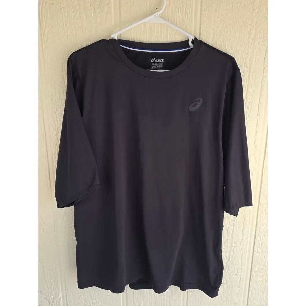 Men,s Asics Black Athletic Tee, Size XL